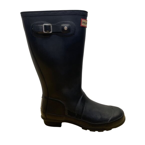 Hunter Kids Black Rubber Waterproof Rain Boots Size 3M/4F - Picture 1 of 10